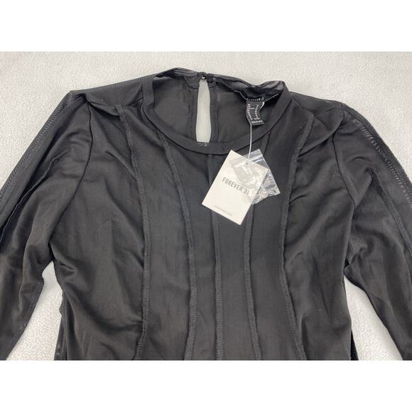 Forever 21 Mesh Bodycon Mini Dress Black Women’s Medium NWT - Picture 11 of 16